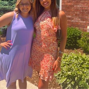 Gianni Bini Coral and White Floral Dress